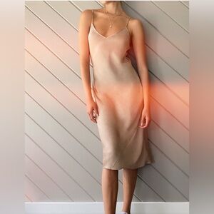 Aritzia Wilfred - Champagne Satin Silk Camisole Cocktail Dress. Size S.